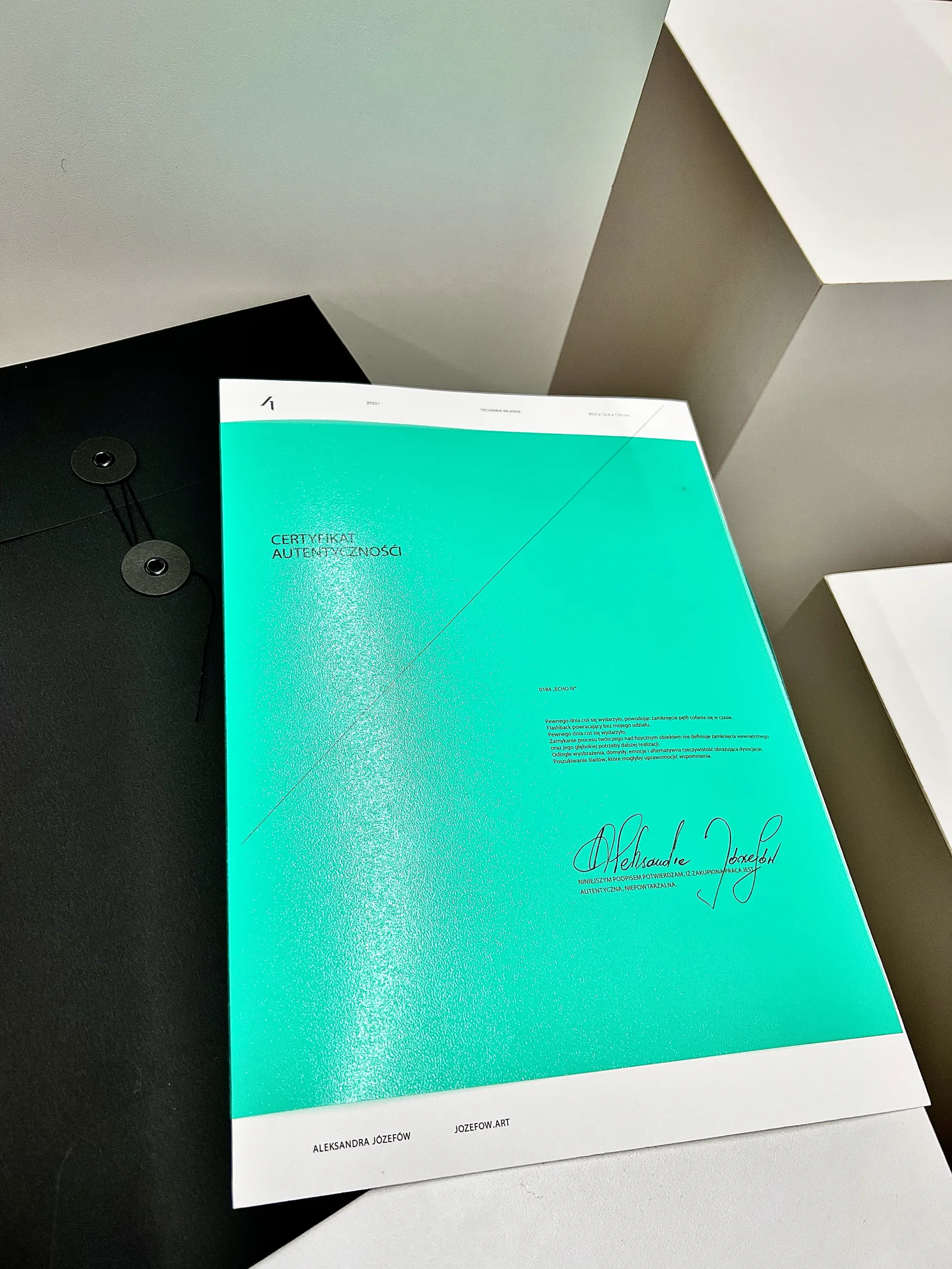 Mint certificate of authenticity with signature